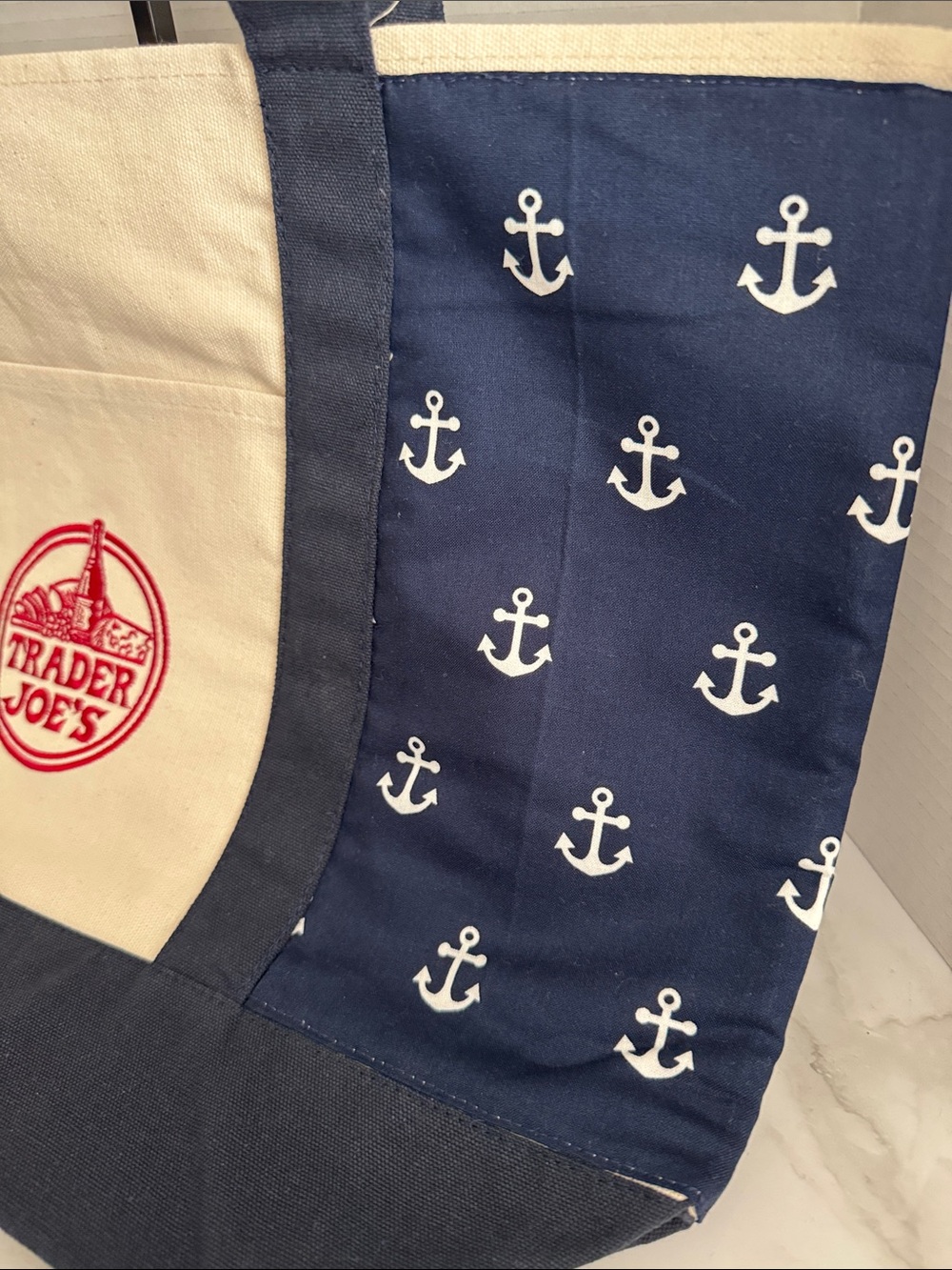 Trader Joe’s Large Navy Canvas Tote. New with Tag. - Picture 8 of 17